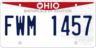 OH license plate FWM1457