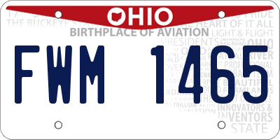 OH license plate FWM1465