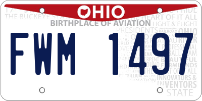 OH license plate FWM1497