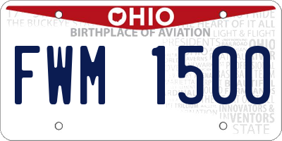 OH license plate FWM1500