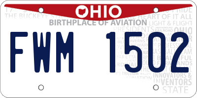 OH license plate FWM1502