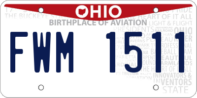 OH license plate FWM1511