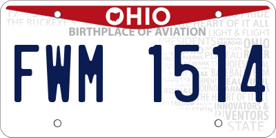 OH license plate FWM1514