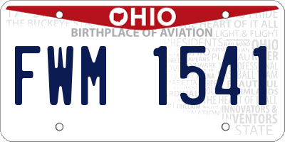 OH license plate FWM1541