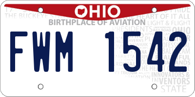 OH license plate FWM1542