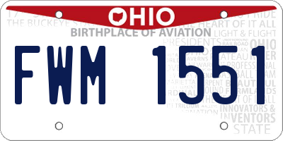 OH license plate FWM1551