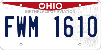 OH license plate FWM1610