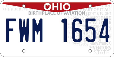 OH license plate FWM1654