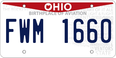OH license plate FWM1660