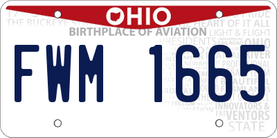 OH license plate FWM1665