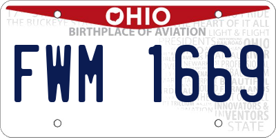 OH license plate FWM1669