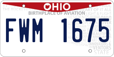 OH license plate FWM1675