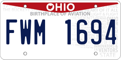OH license plate FWM1694