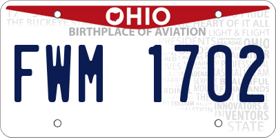 OH license plate FWM1702