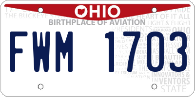 OH license plate FWM1703