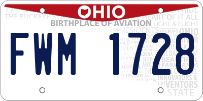 OH license plate FWM1728