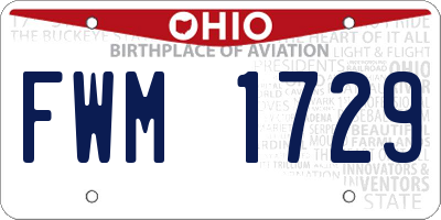 OH license plate FWM1729