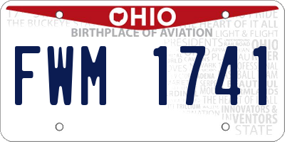 OH license plate FWM1741