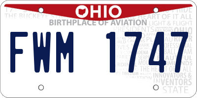 OH license plate FWM1747