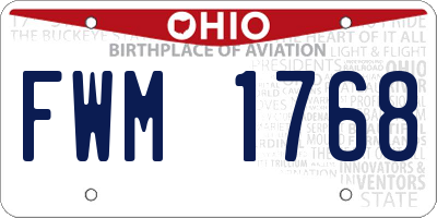 OH license plate FWM1768