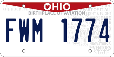 OH license plate FWM1774