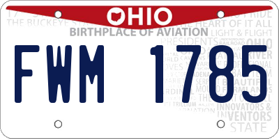 OH license plate FWM1785