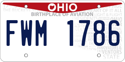 OH license plate FWM1786