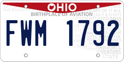 OH license plate FWM1792