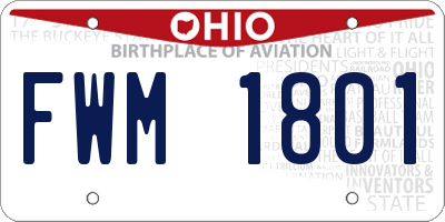 OH license plate FWM1801