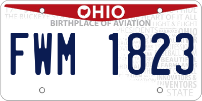 OH license plate FWM1823