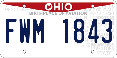 OH license plate FWM1843