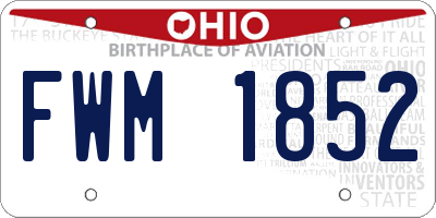 OH license plate FWM1852