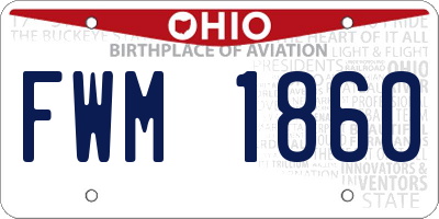 OH license plate FWM1860