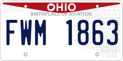 OH license plate FWM1863