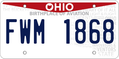 OH license plate FWM1868