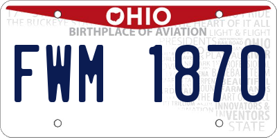 OH license plate FWM1870