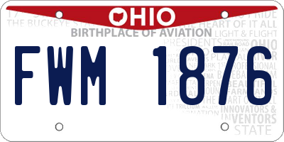 OH license plate FWM1876