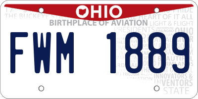 OH license plate FWM1889