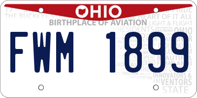 OH license plate FWM1899