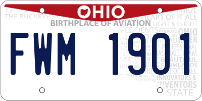 OH license plate FWM1901
