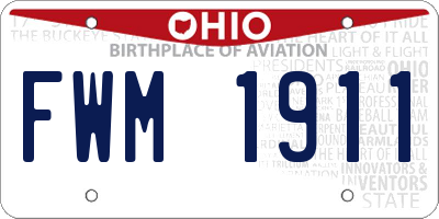 OH license plate FWM1911