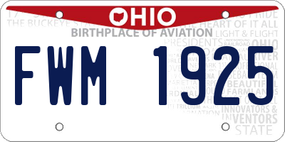 OH license plate FWM1925