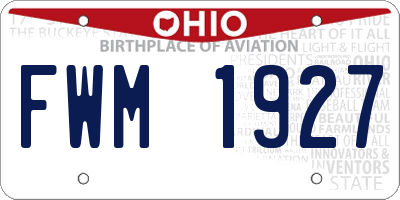 OH license plate FWM1927