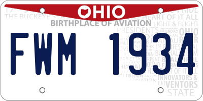 OH license plate FWM1934