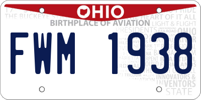 OH license plate FWM1938