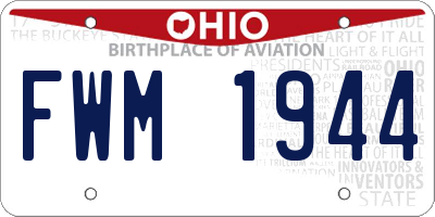 OH license plate FWM1944