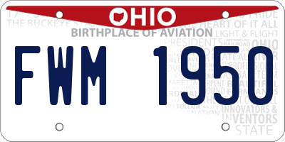 OH license plate FWM1950