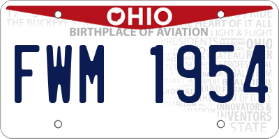 OH license plate FWM1954