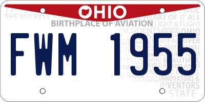 OH license plate FWM1955