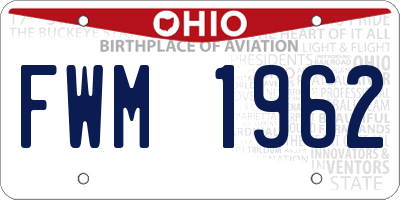 OH license plate FWM1962